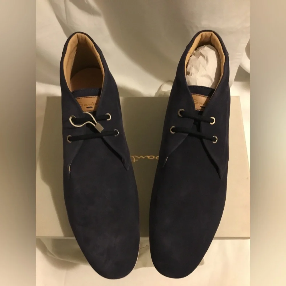 Santoni Blue suede classy shoe MEN SIZE 11 - Picture 2 of 10